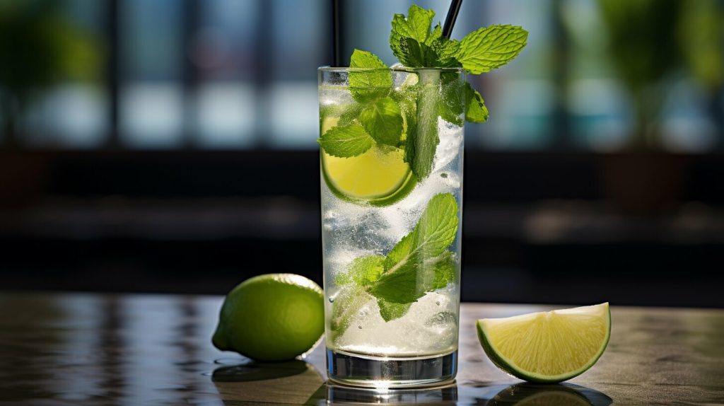 Mojito serving and garnish