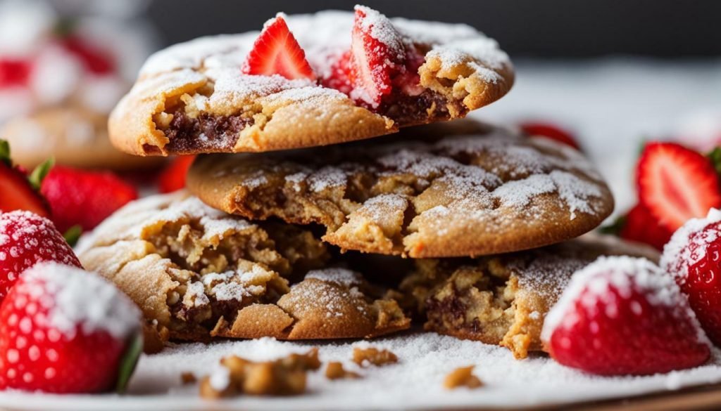 Strawberry Crinkle Cookies