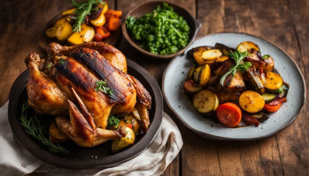 bacon wrapped roasted cornish hens