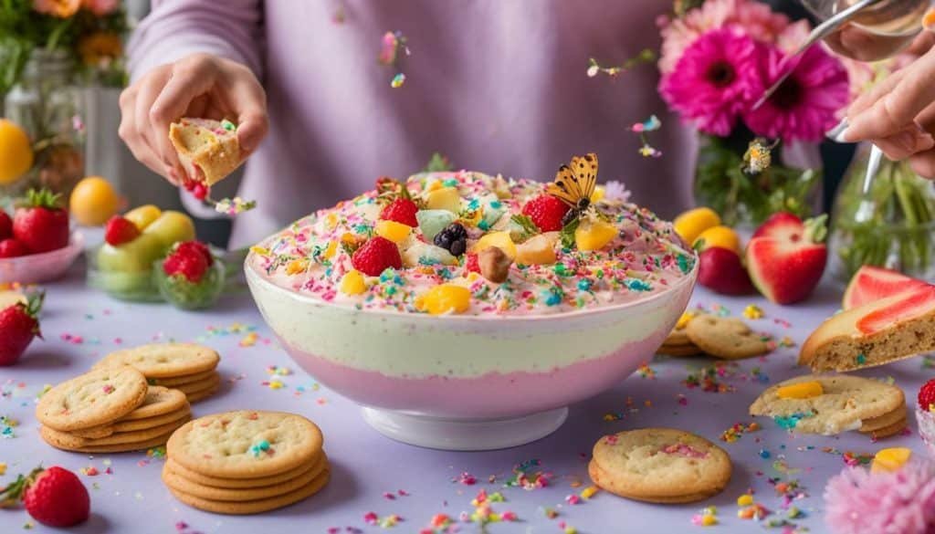 colorful cake dip