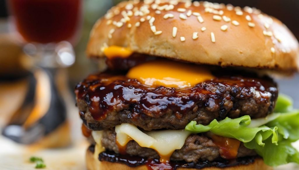 grilled onion stuffed BBQ burger