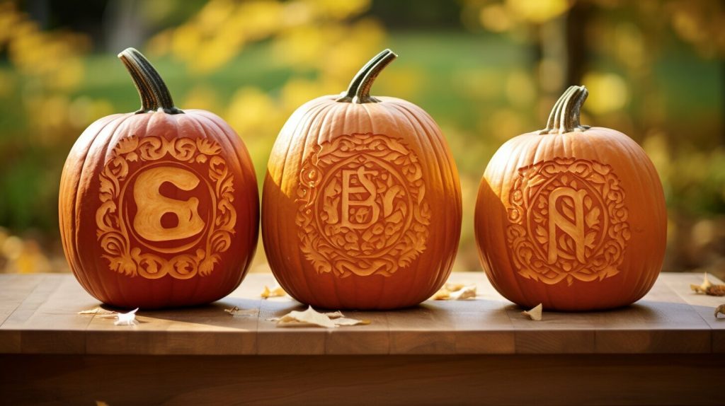 monogram pumpkin decoration