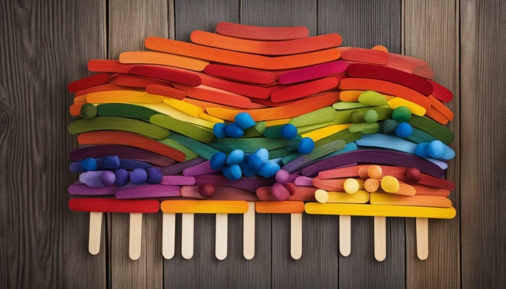popsicle stick rainbow