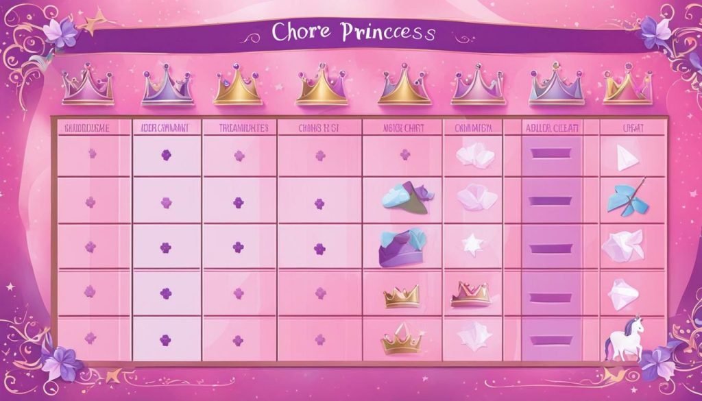princess chore chart template