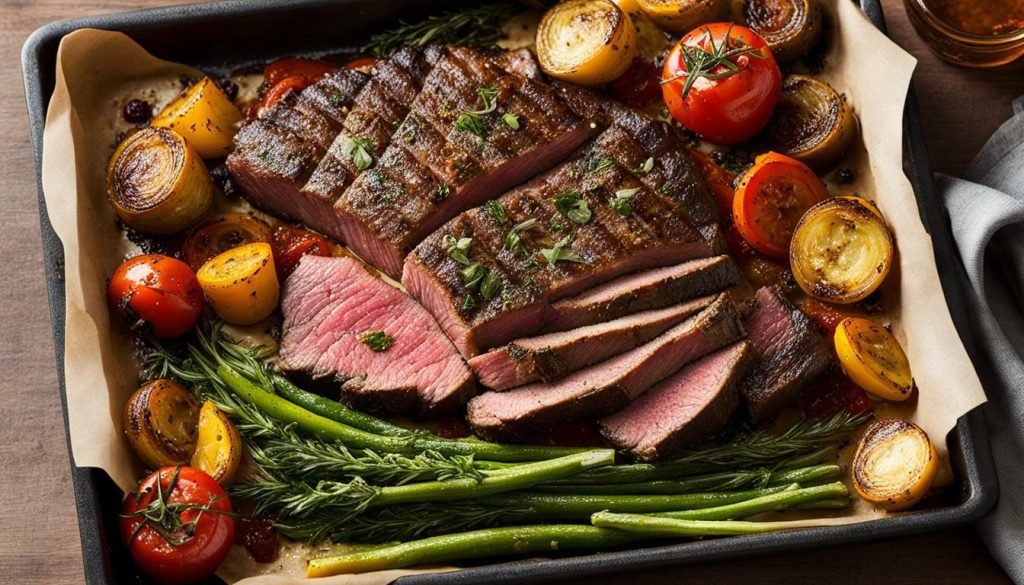 sheet pan garlic parmesan skirt steak