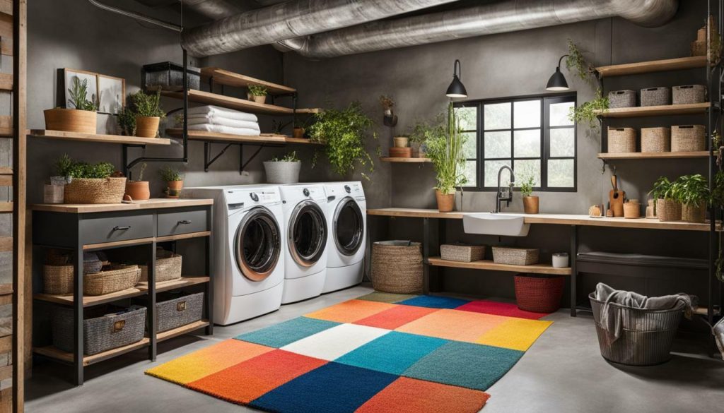 unfinished basement laundry room ideas