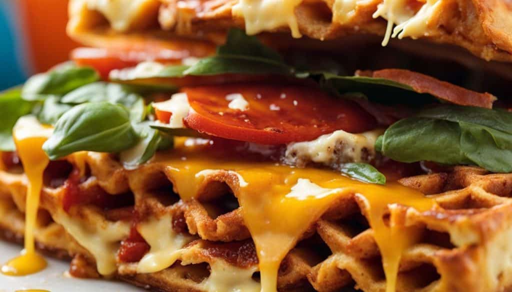 waffle iron pizza sandwich