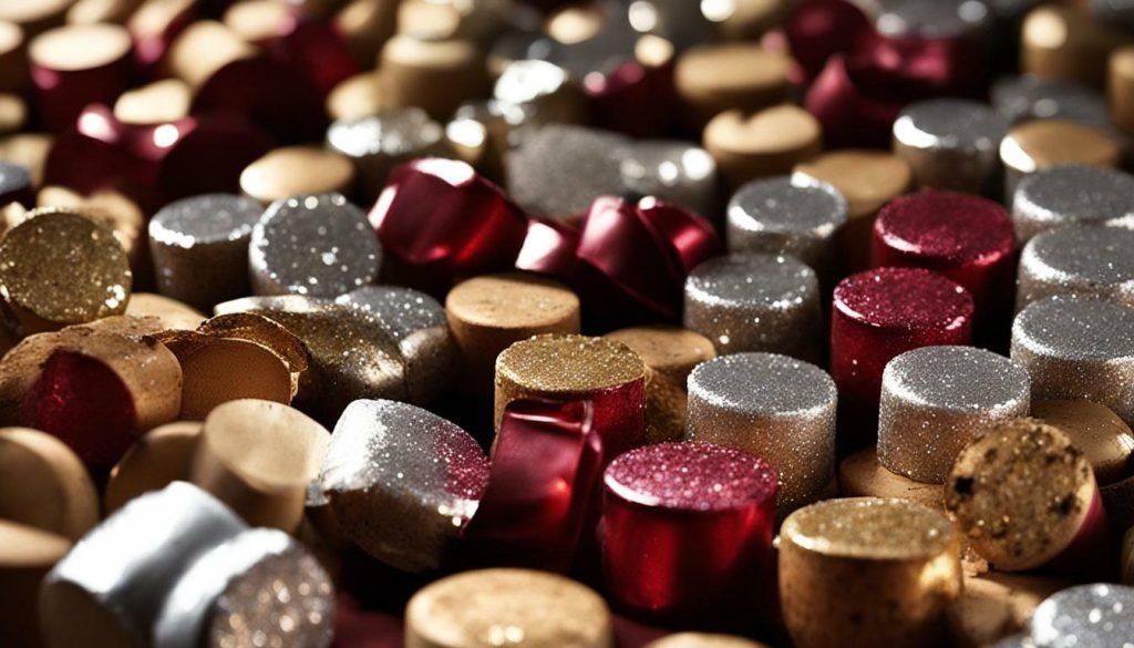 widget corks and glitter paint