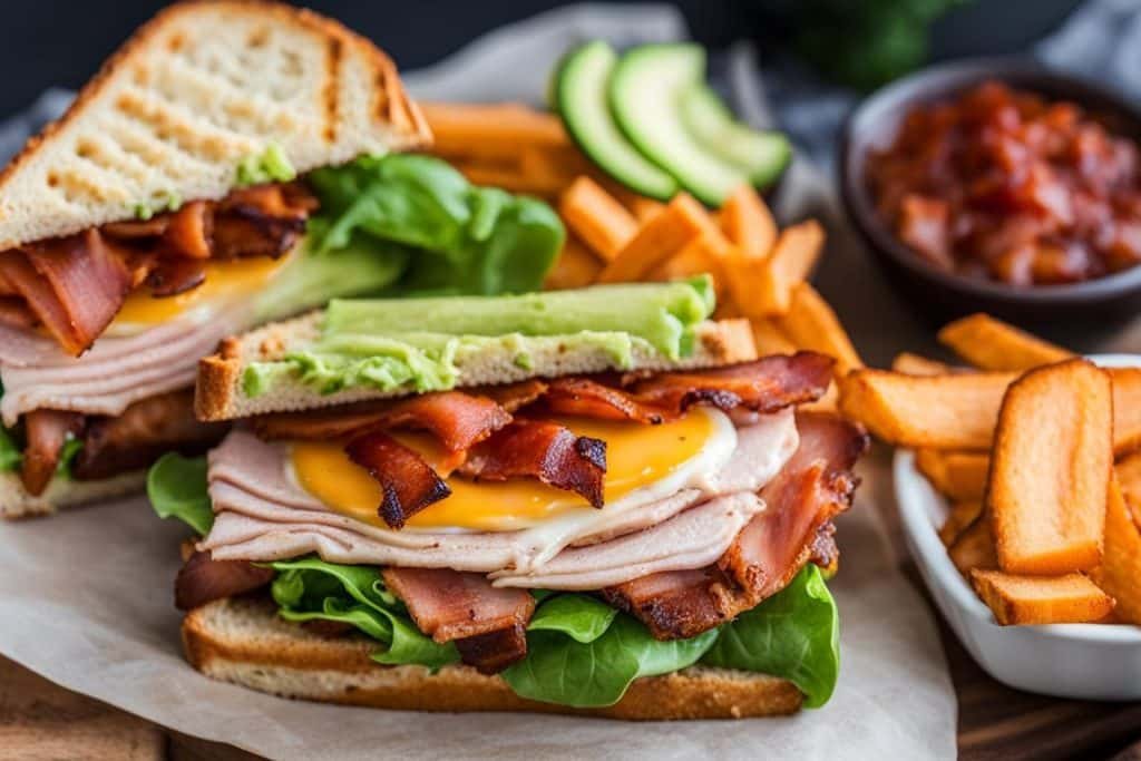 air fryer turkey club sandwich