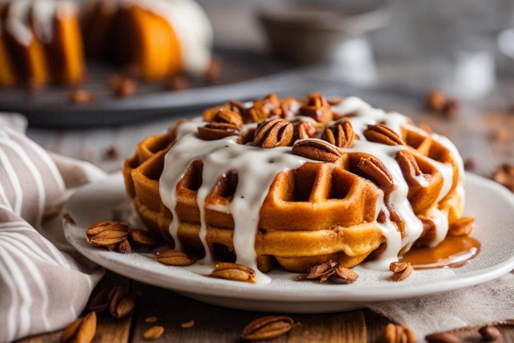 pumpkin waffle iron cinnamon rolls