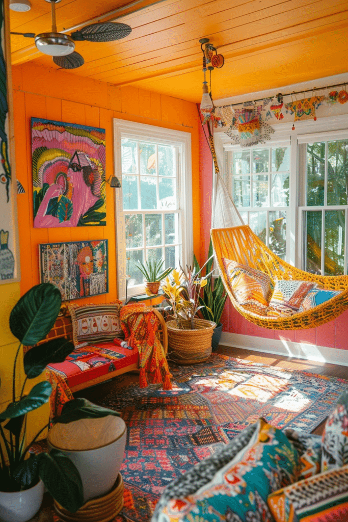 Artistic Bohemian Sunroom Studio
