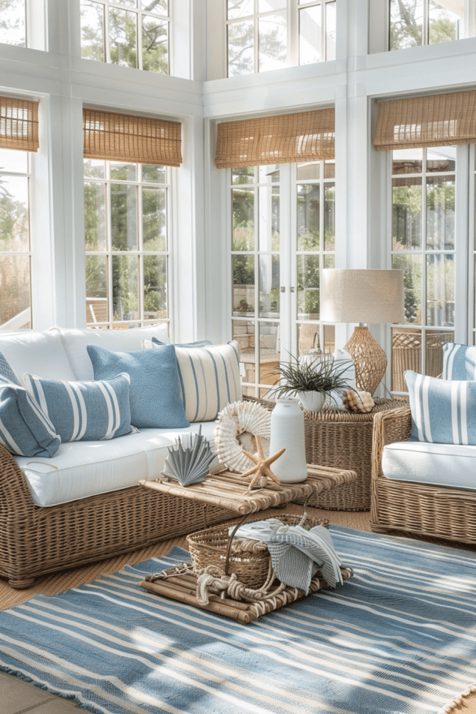 Boho Coastal Sunroom Retreat