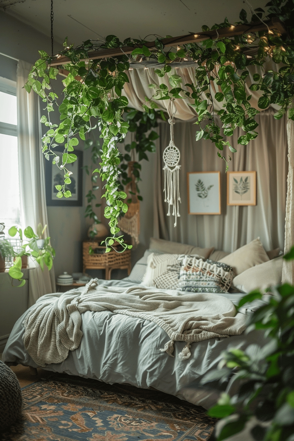 View of 29 Boho Bedroom With Hanging Plant Ideas - Courtneys World