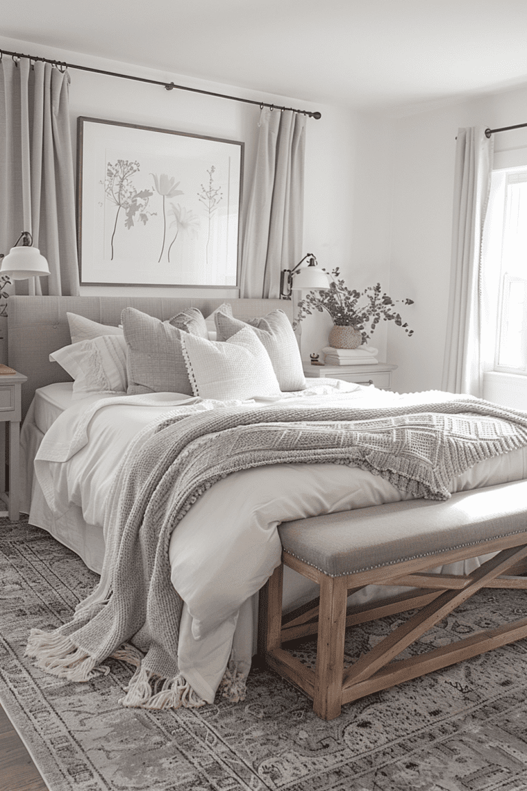 29 Grey Boho Bedroom Ideas - Courtneys World