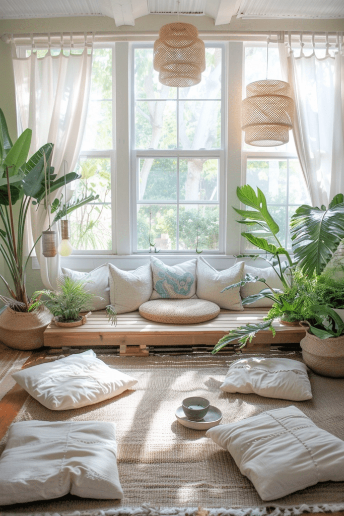Tranquil Boho Sunroom Oasis