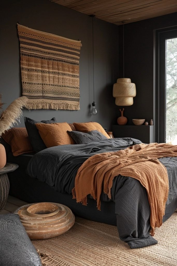 Black with Earthy Terracotta Accents