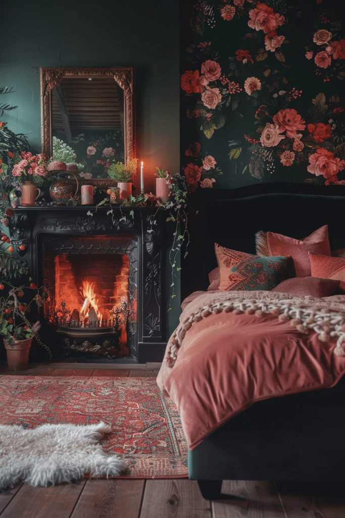 Boho Boudoir: Fireplace Flair