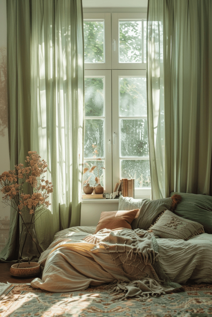 Boho Chic Sage Curtains