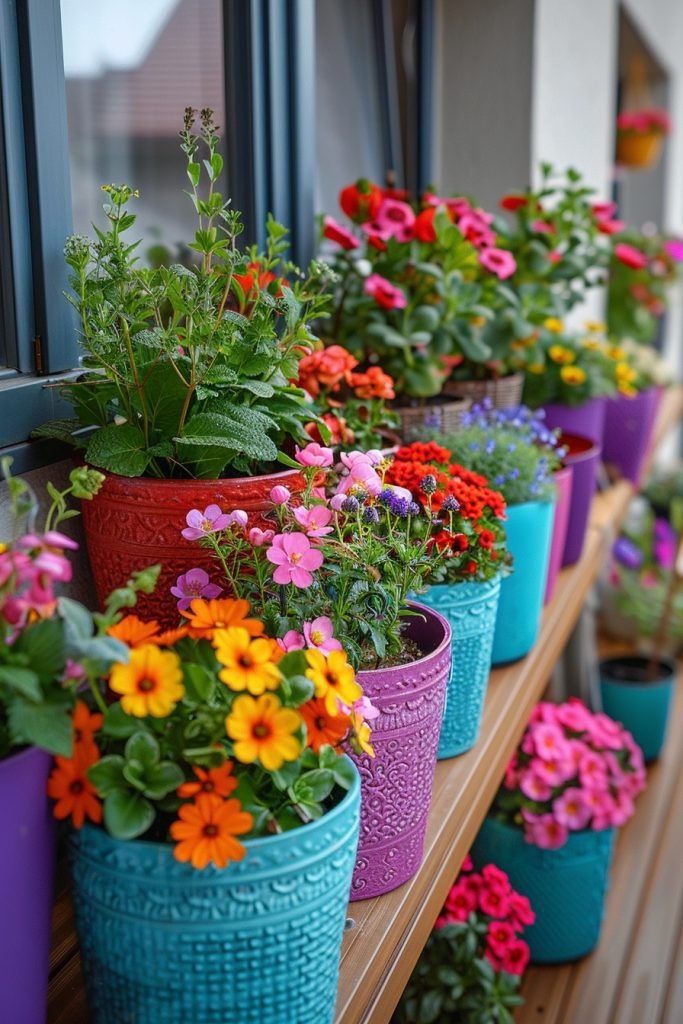 Boho Rainbow Planters