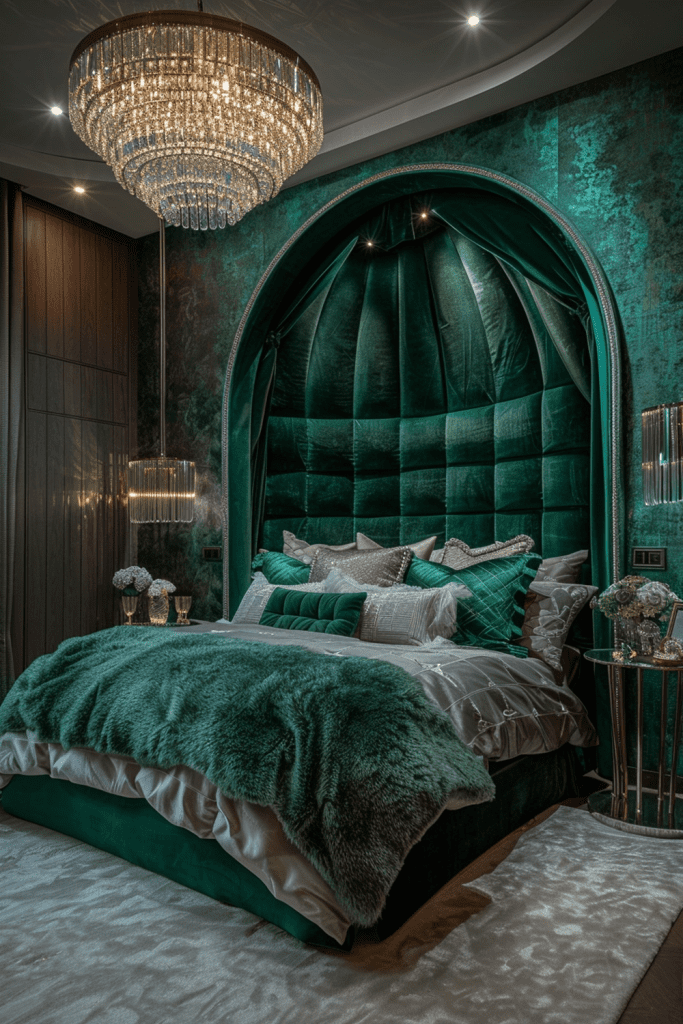 Deco Diadem: Crowned in Emerald and Chrome