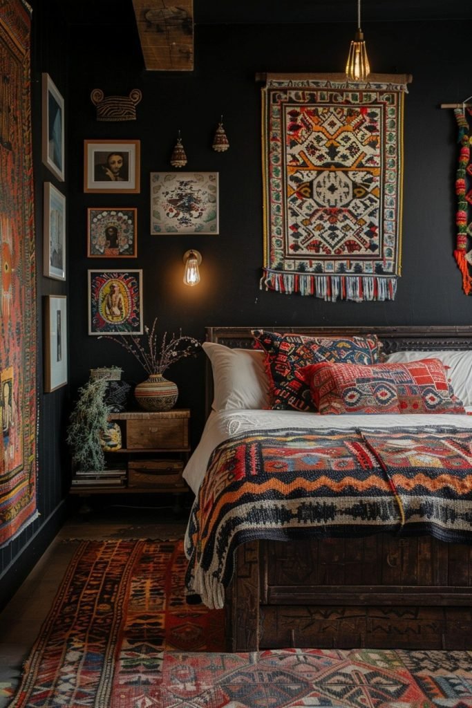 Eclectic Black with Worldly Decor