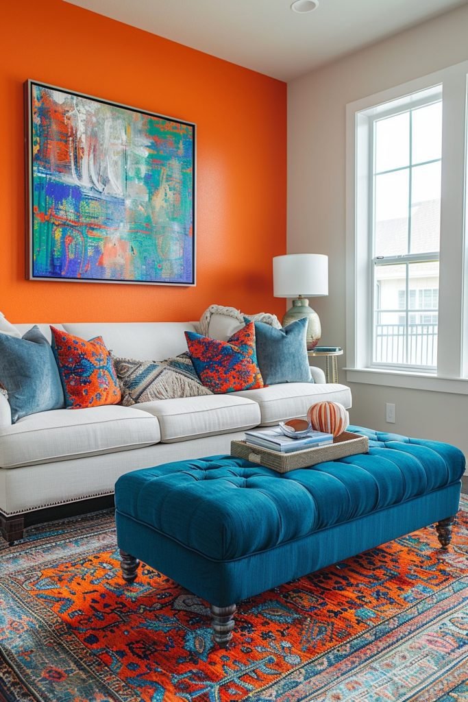 Electric Blue Ottomans