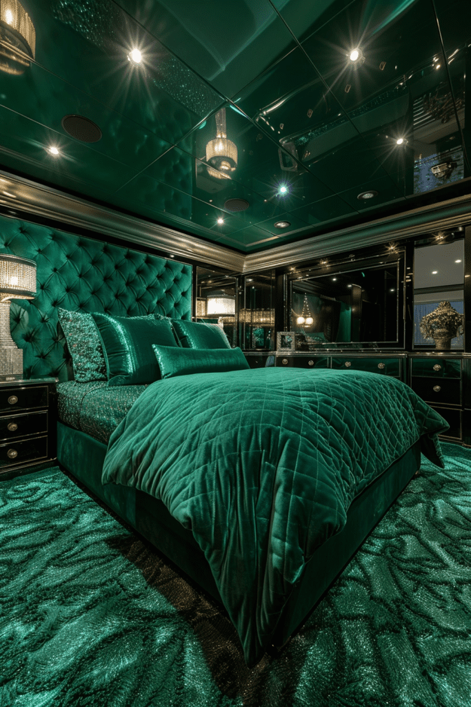Green Deco Glamour: Opulent Textures and Tones