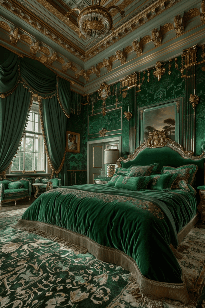 Opulence in Emerald: Luxe Art Deco Details