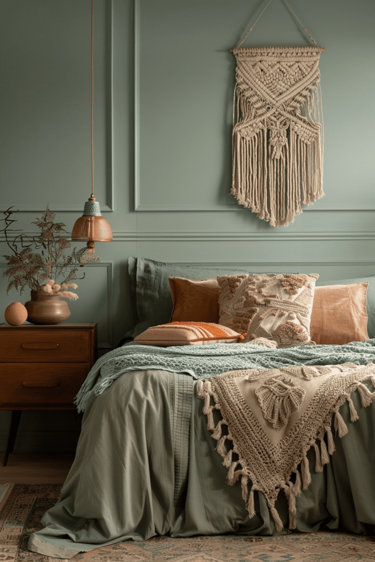 29 Sage Green Boho Bedroom Ideas - Courtneys World