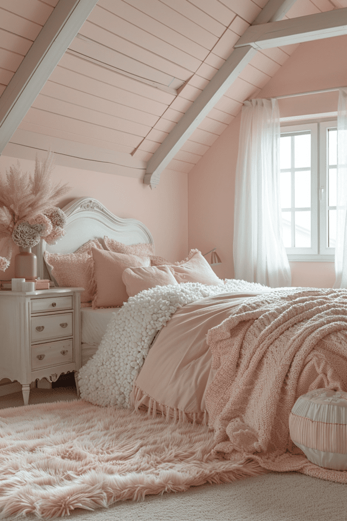 Soft Pastel Attic Room