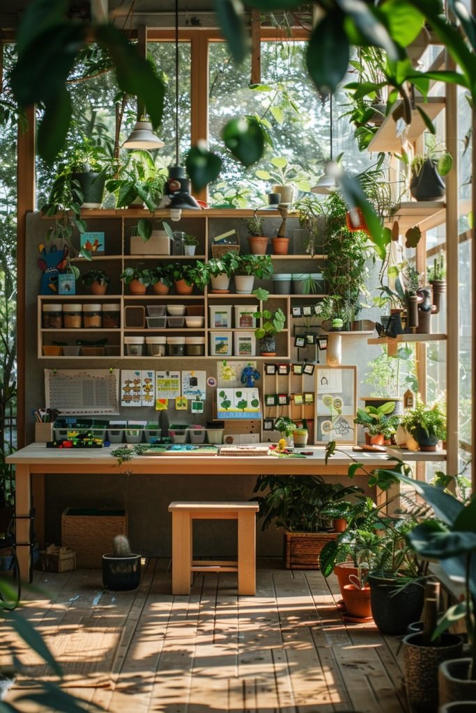 Sunlit Studio with Plants
