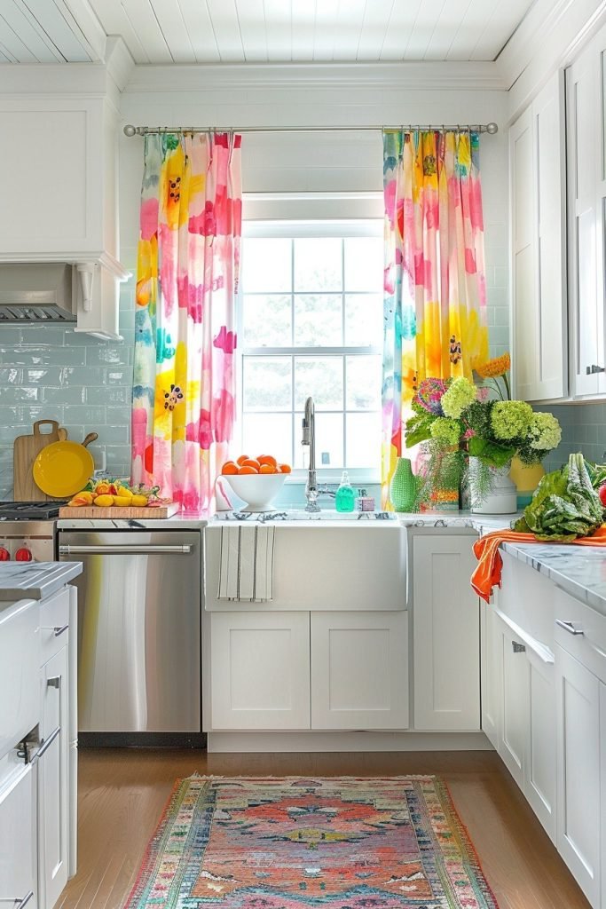 Artistic Watercolor Print Curtains