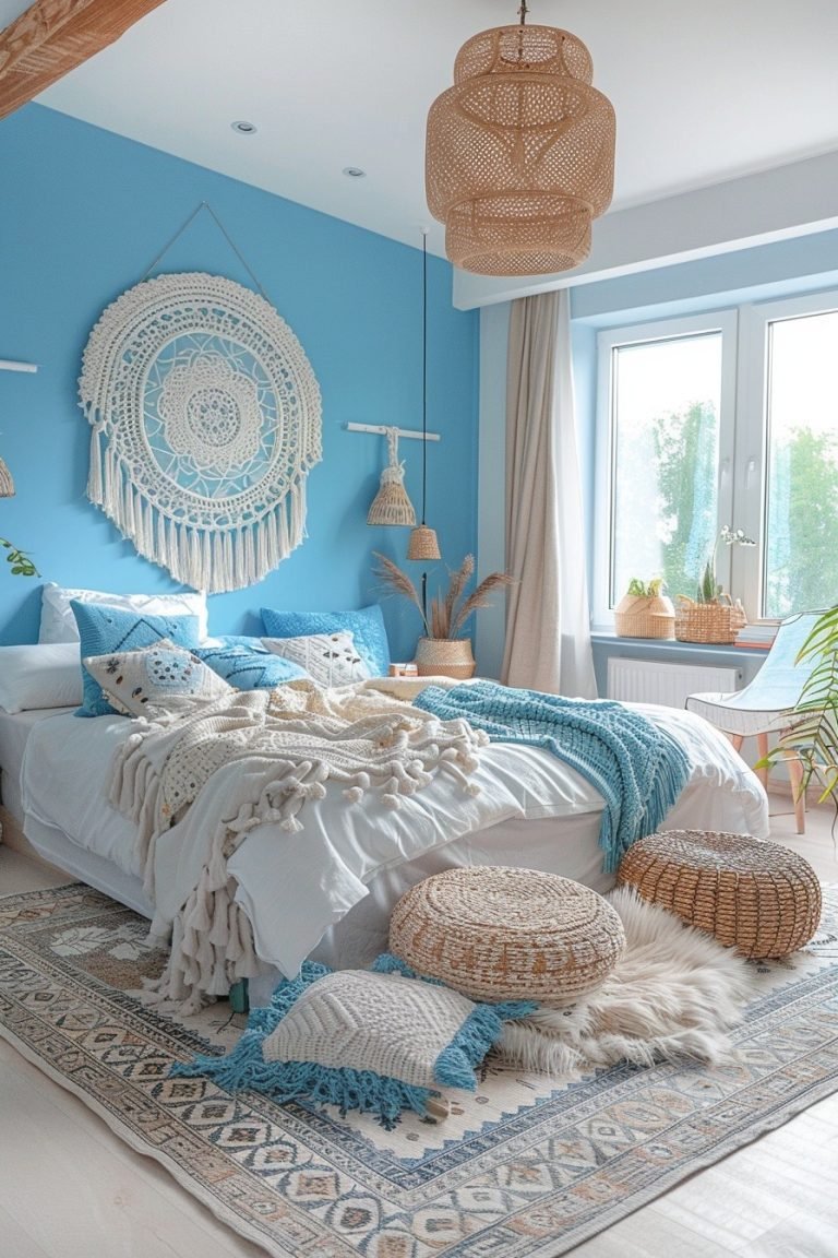 29 Bright Blue Boho Bedroom Ideas For A Vibrant And Relaxing Retreat