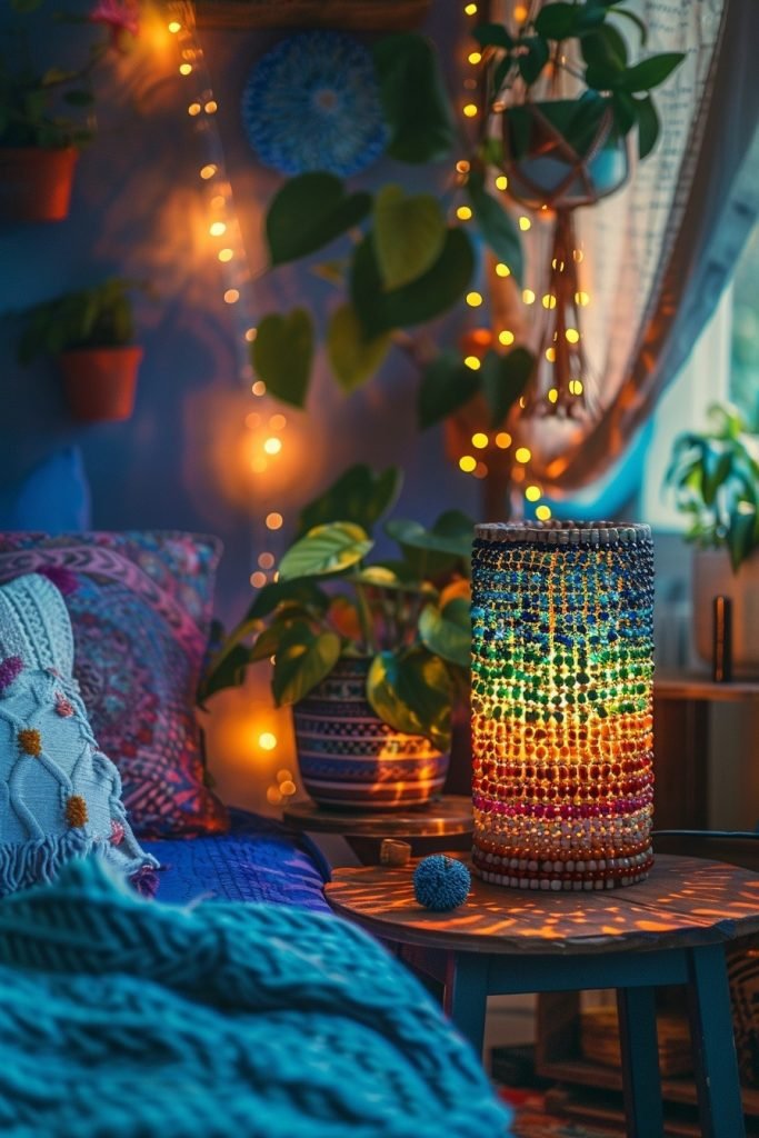 Boho Beaded Table Lamp