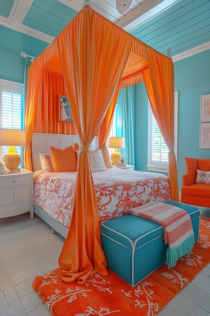 Bright Color Pop Canopy Room