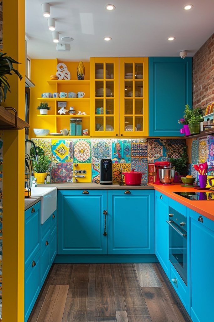 Bright Color Schemes for Small Kitchens