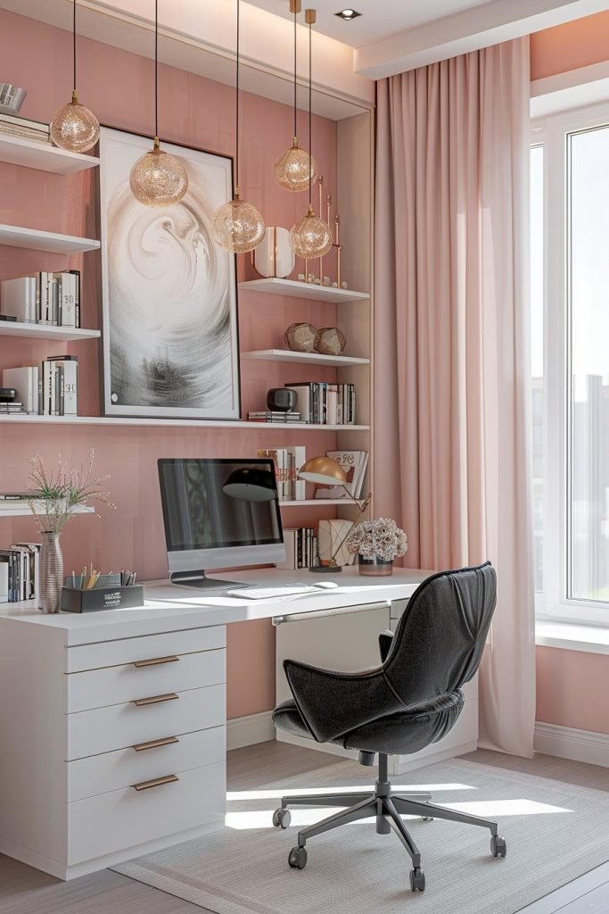 Chic Pink Home Office Ideas