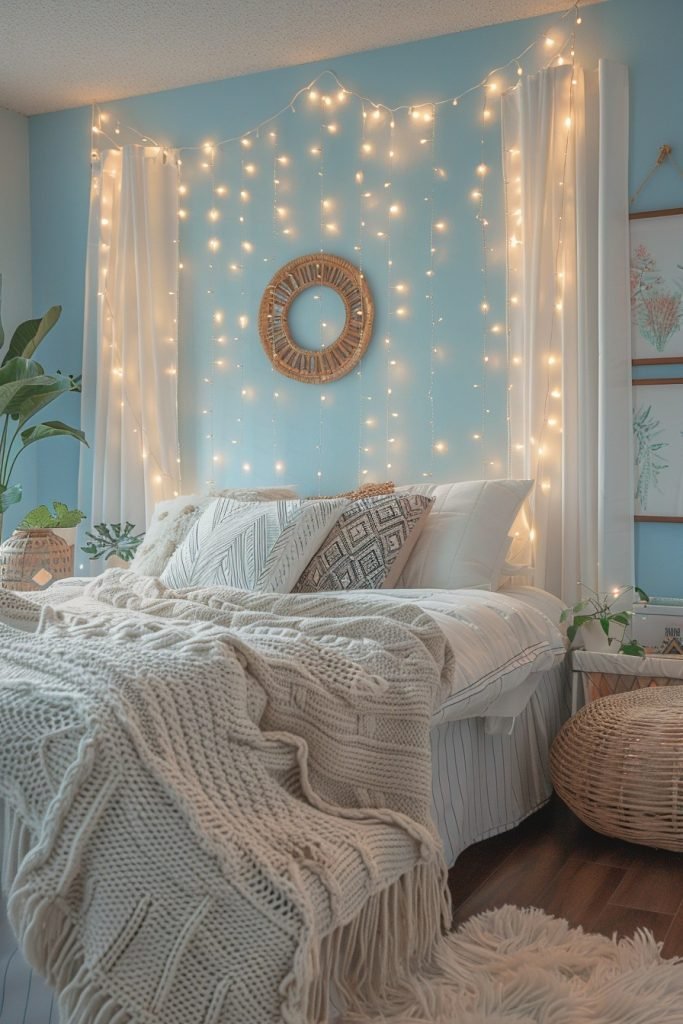 Coastal Cool Boho Dorm Room