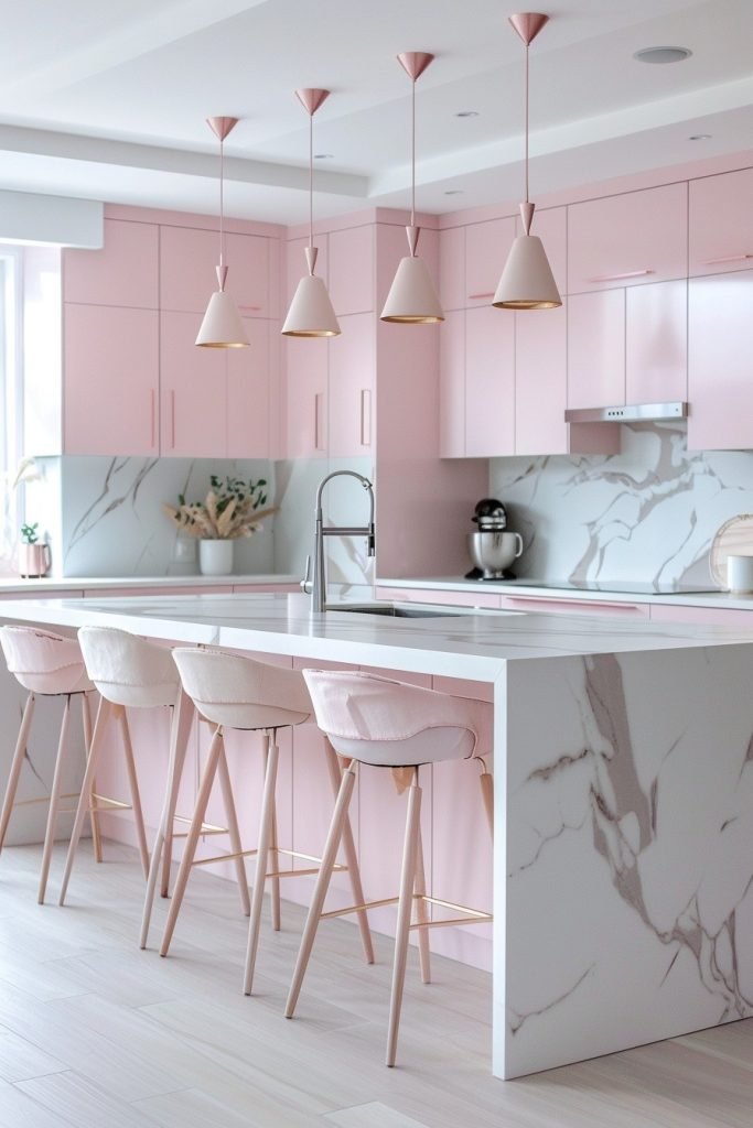Contemporary Pink Kitchens