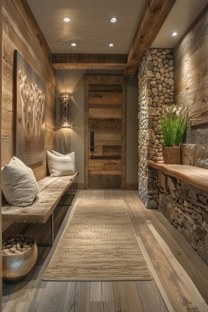 Contemporary Rustic Hallway Fusion