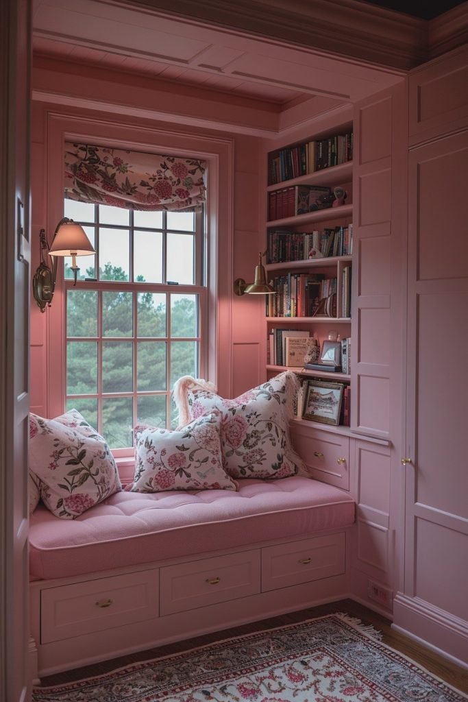 Cozy Pink Reading Nooks