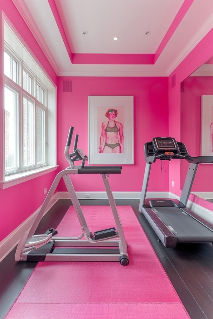 Dynamic Pink Workout Rooms