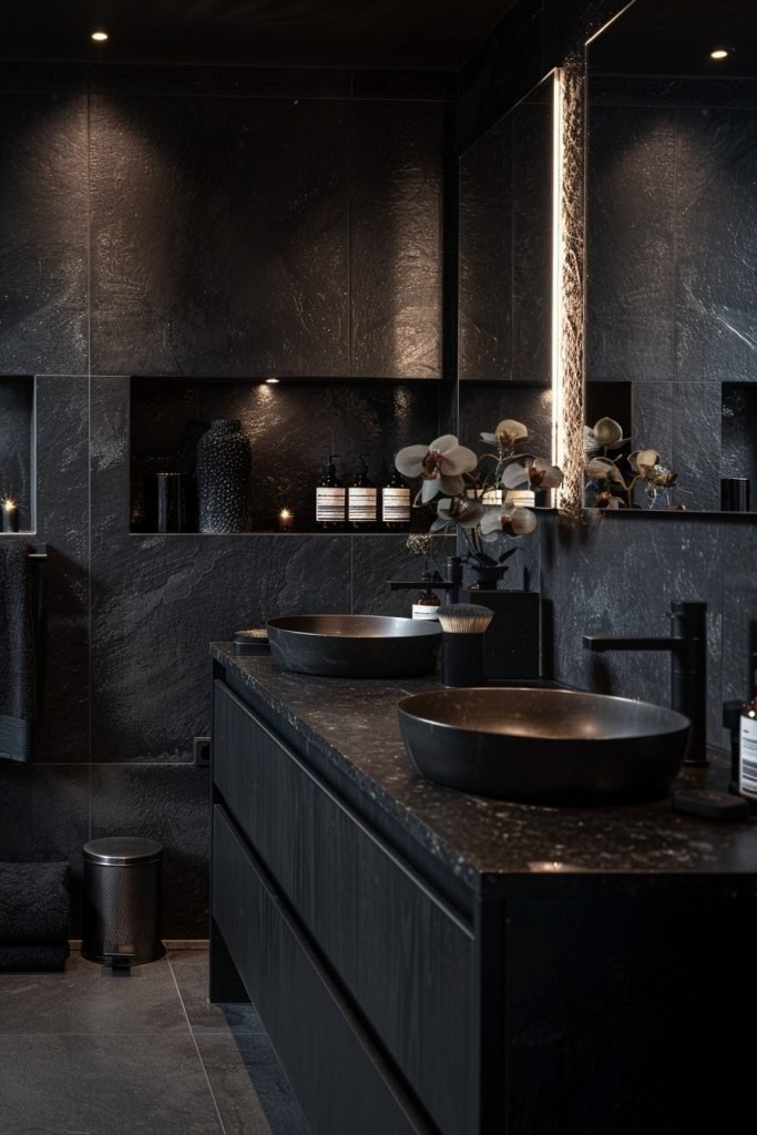 Enigmatic Black Bathroom