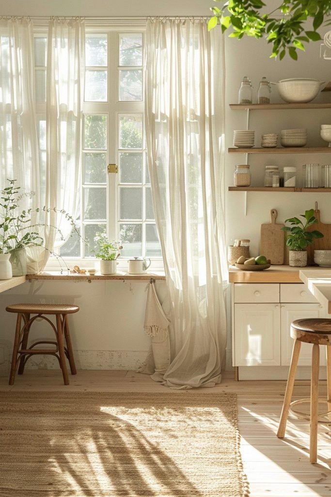 Ethereal White Gauze Curtains