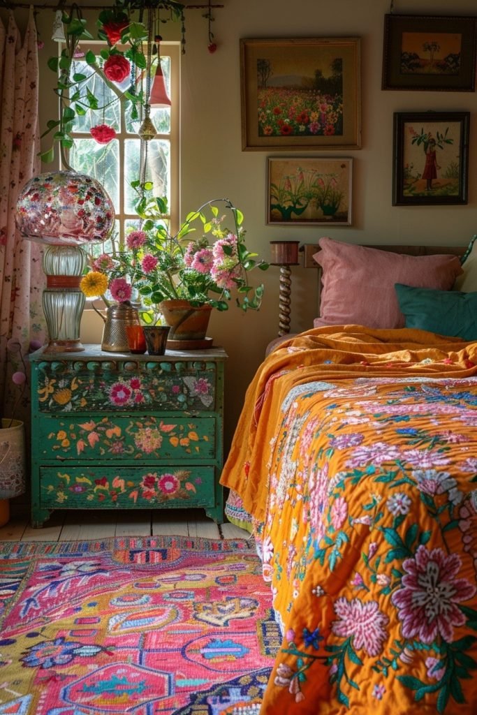 Floral Embroidered Lampshade