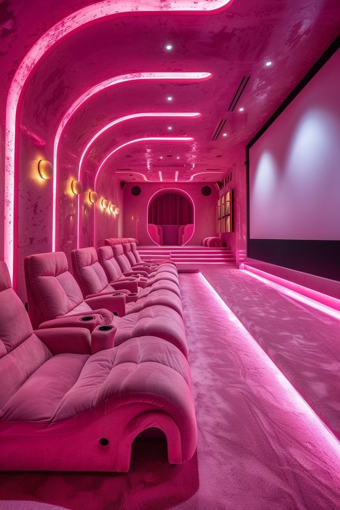 Futuristic Pink Home Theaters