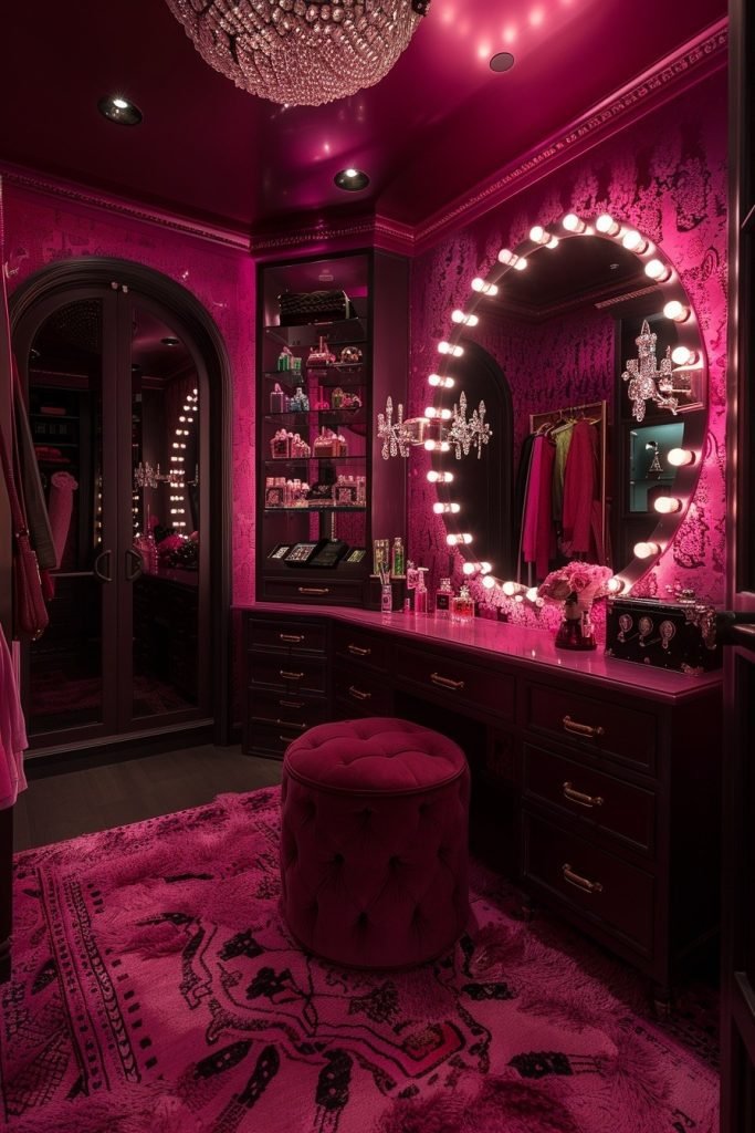 Glamorous Pink Dressing Rooms