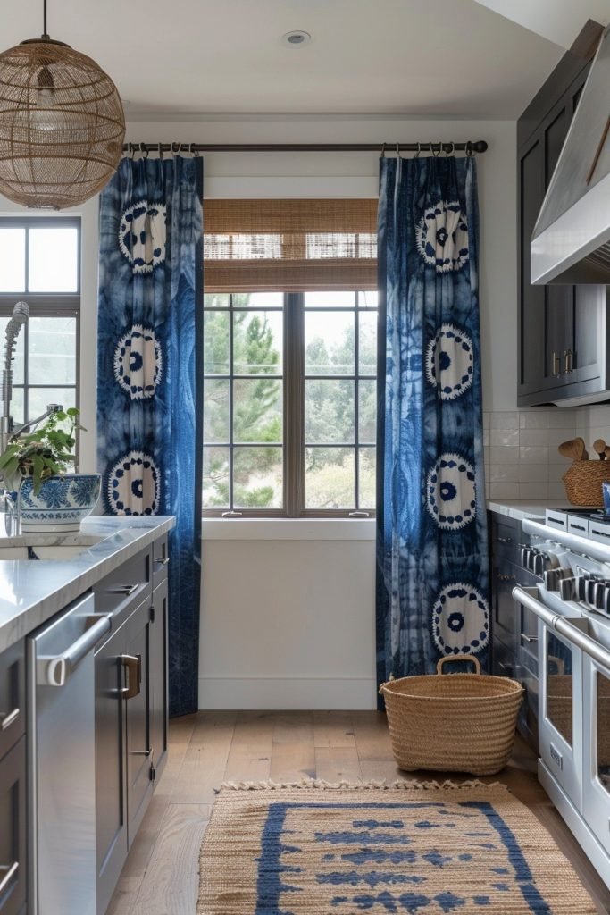 Hand-Dyed Shibori Curtains