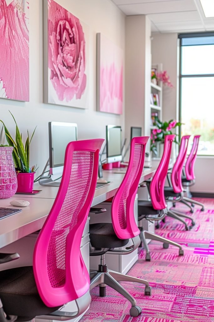 High-Tech Pink Office Spaces