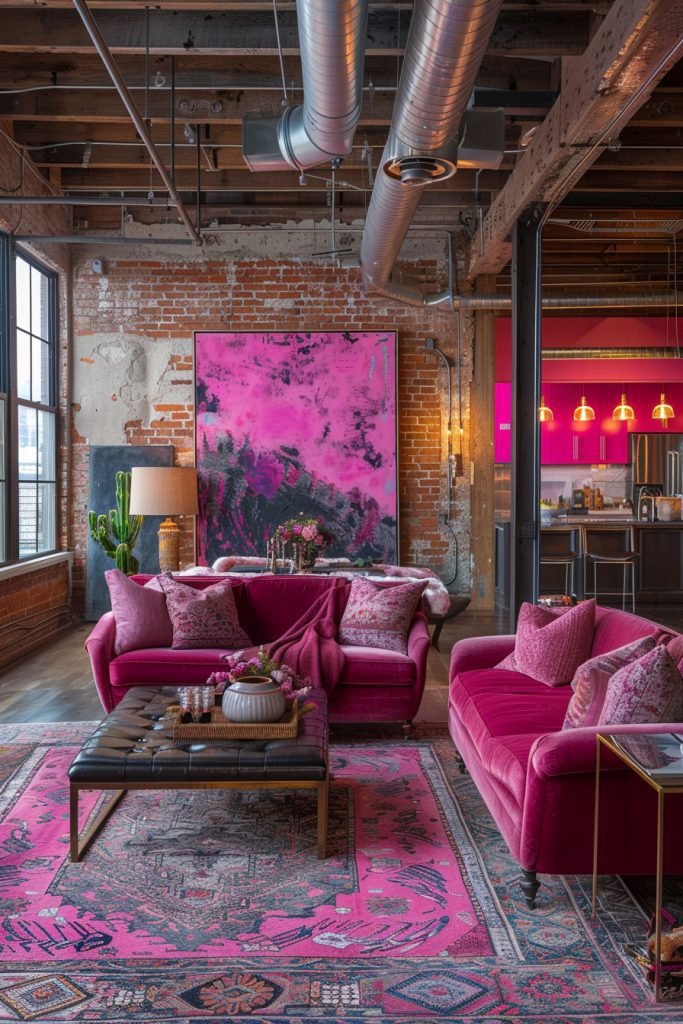 Industrial Pink Loft Designs
